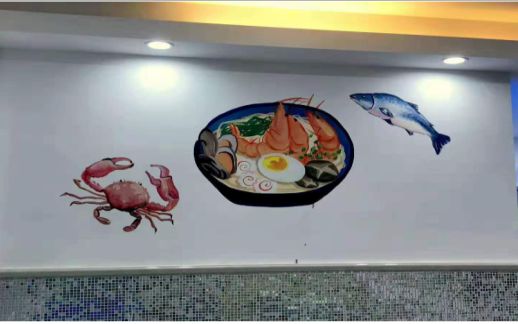 汉寿海鲜面馆彩绘